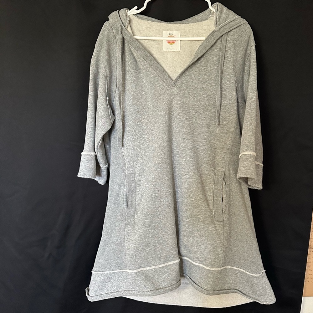 Anthropologie Gray Hooded Sweater